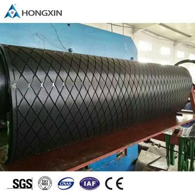 Conveyor Bend Pulley Diamond Groove Rubber Lagging Manufacturer Pulley Lagging Grooved Drum Lagging