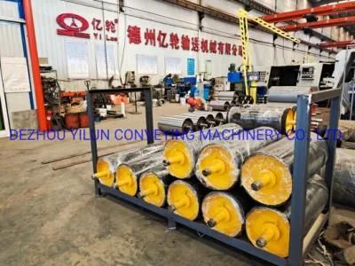 Belt Conveyor Carrier Roller Idler Impact Roller Rubber Cover Conveyor Roller Drive Pulley