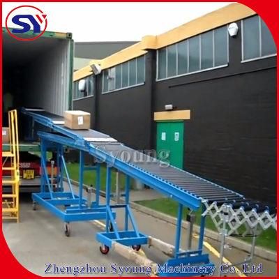 Long Distance Delivery Truck Loading Folding Conveyor Roller Telescopic Type